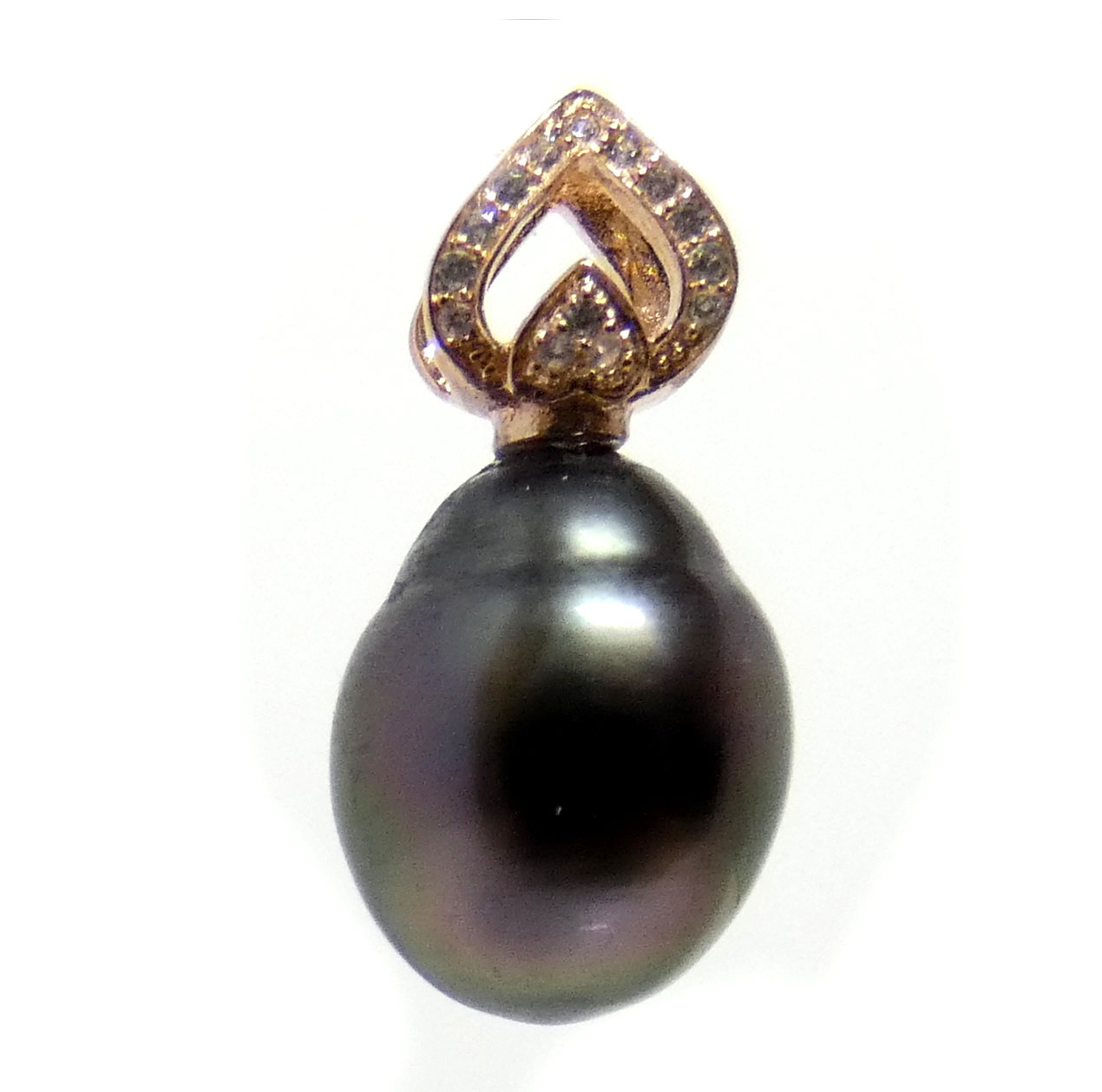 Big Dark Drop Tahitian Pearl Pendant